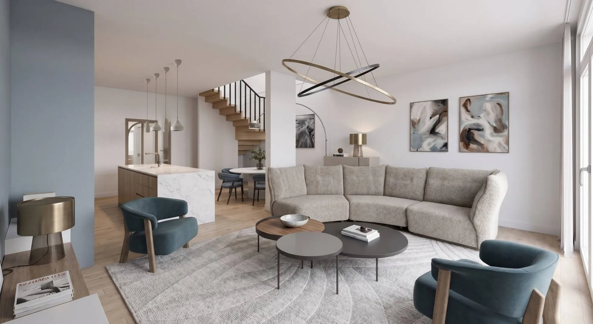 Séjour de la maison MI03, résidence Acacia La Rochelle