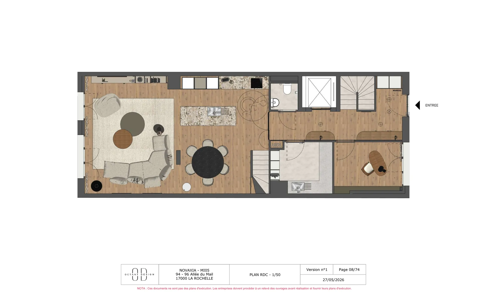 Plan meublé de la maison MI05, 2e étage