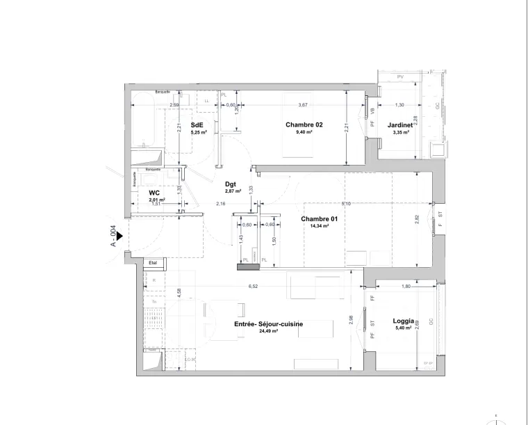 Plan de l'appartement A004