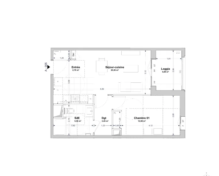 Plan de l'appartement A005