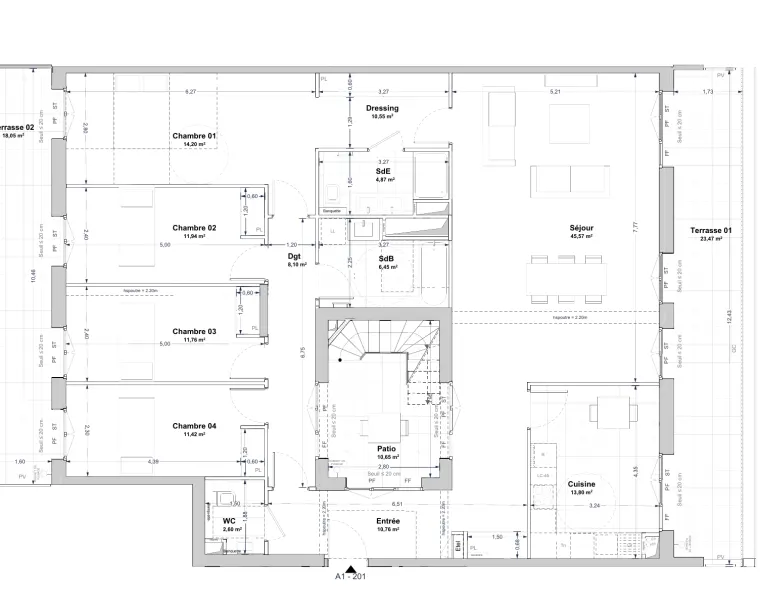 Plan de l'appartement A1201