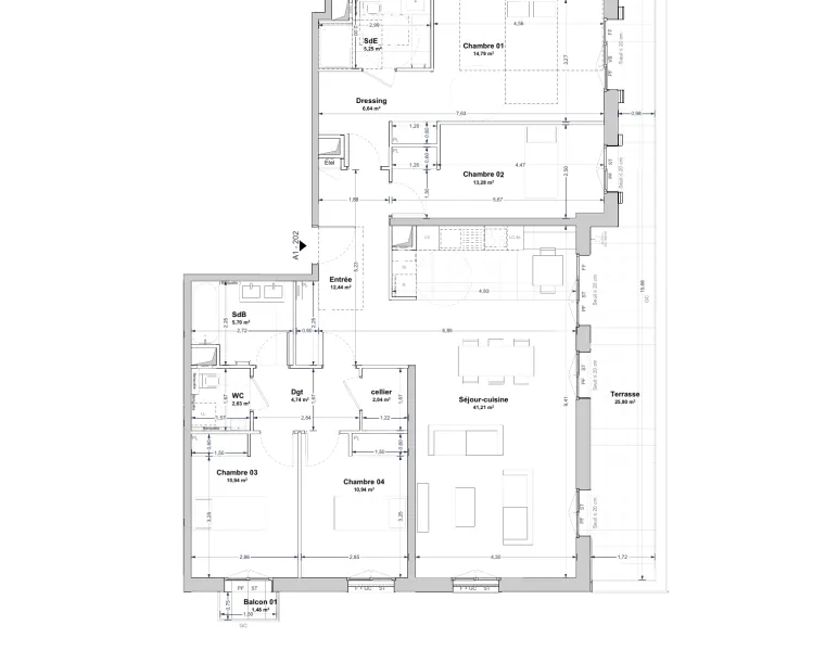 Plan de l'appartement A1202