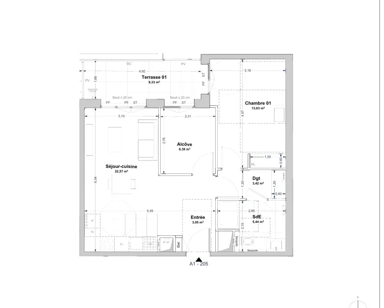 Plan de l'appartement A1205