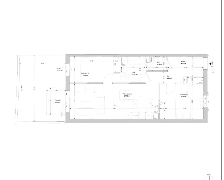 Plan de l'appartement B001