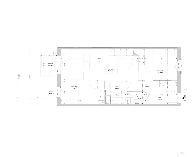 Plan de l'appartement B002