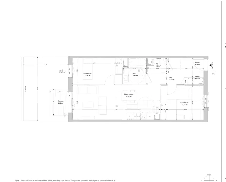 Plan de l'appartement B003