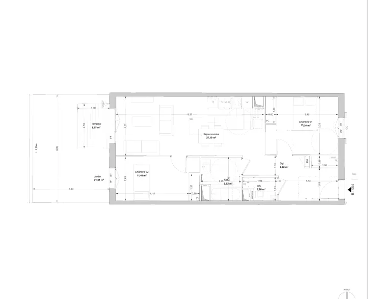 Plan de l'appartement B004