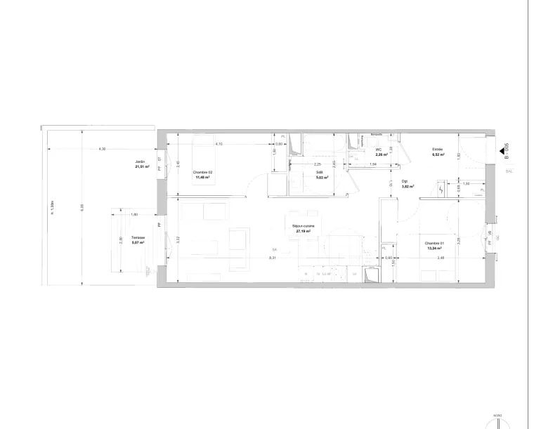 Plan de l'appartement B005
